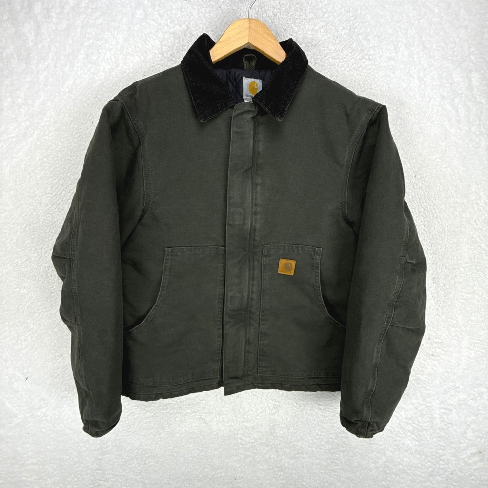 Carhartt Sandstone Jacket Arctic Quilt Lined Mens Medium J22 MOS Moss Green
